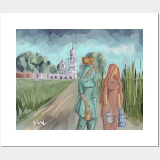 Punjabi village girls Posters and Art